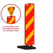 Baliză flexibilă 120cm pentru lucrări cu soclu pentru semne, lămpi — baliza rosu/galben